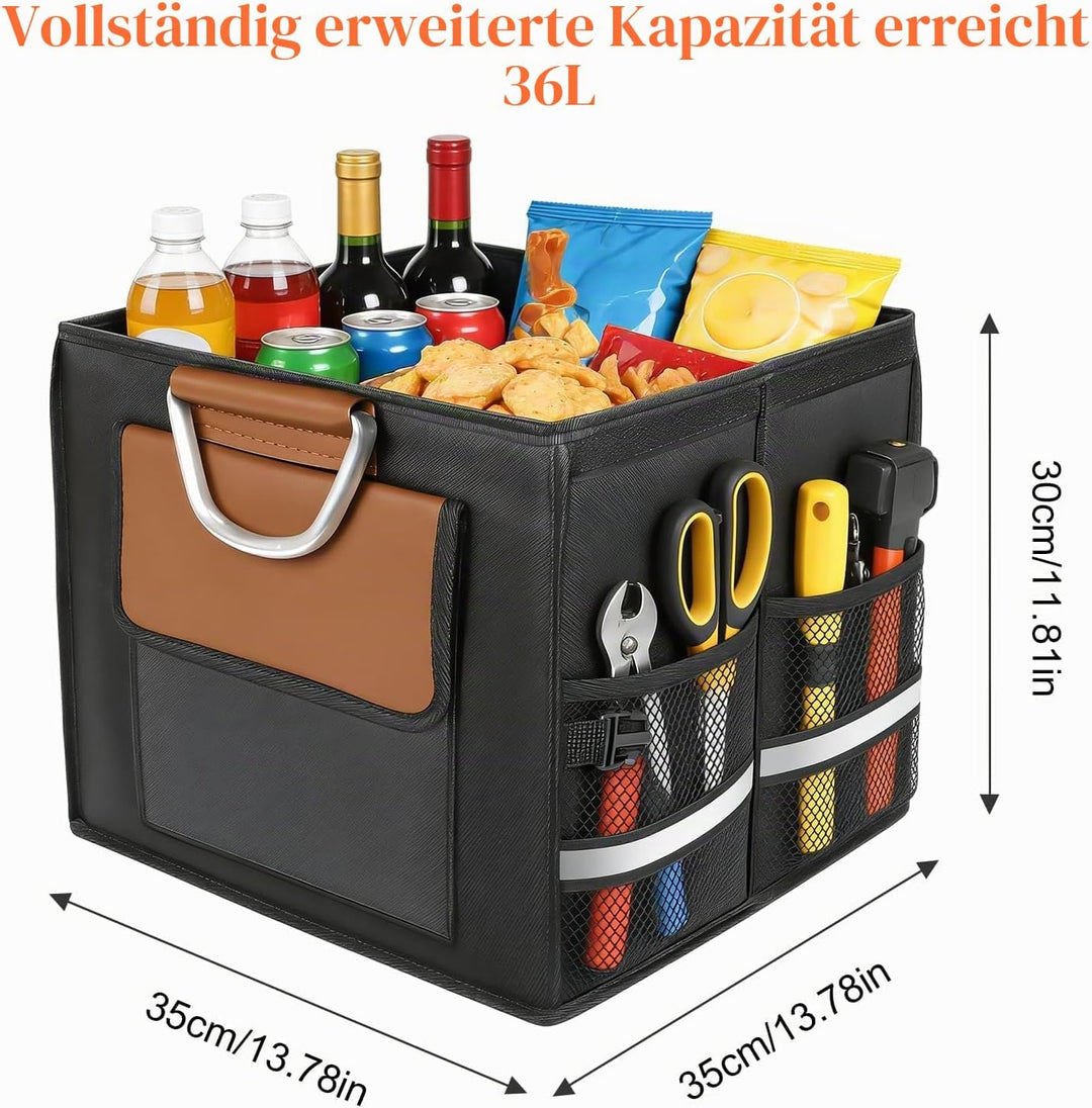 Kofferraumtasche Kofferraum Organizer mit Deckel, Autobox Auto Tasche Wasserdicht Zusammenklappbarer