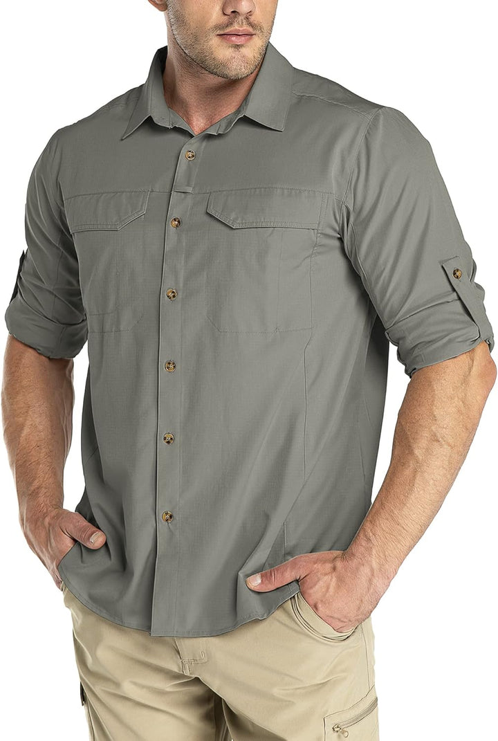 Outdoor Ventures Hemd Herren Freizeithemd Langarm Outdoor Shirt Atmungsaktive Schnell Trocknende Fun