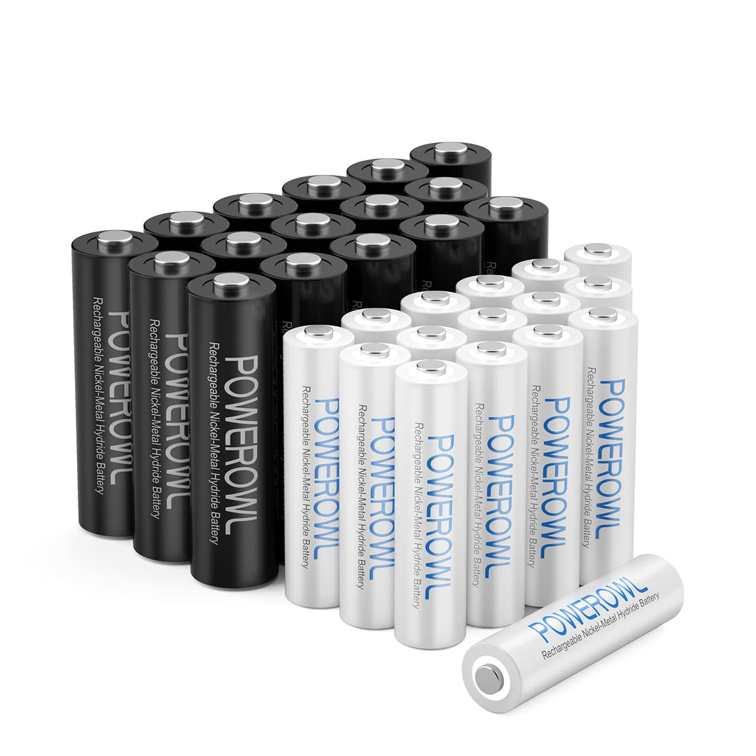 POWEROWL Akkus -16X AA Akku 2800mAh + 16X AAA Akku 1000mAh 32 Stück 1,2v NI-MH Wiederaufladbare AA A
