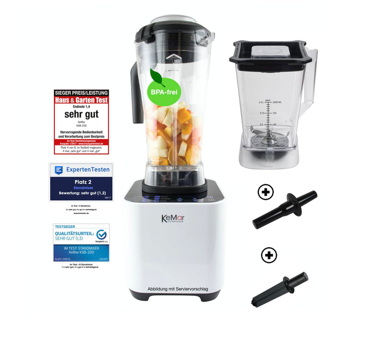 Hochleistungstandmixer (1.500W, 30.000 U/min 6 Programme, Touch Bedienung, inkl. 1L und 2L Behälter