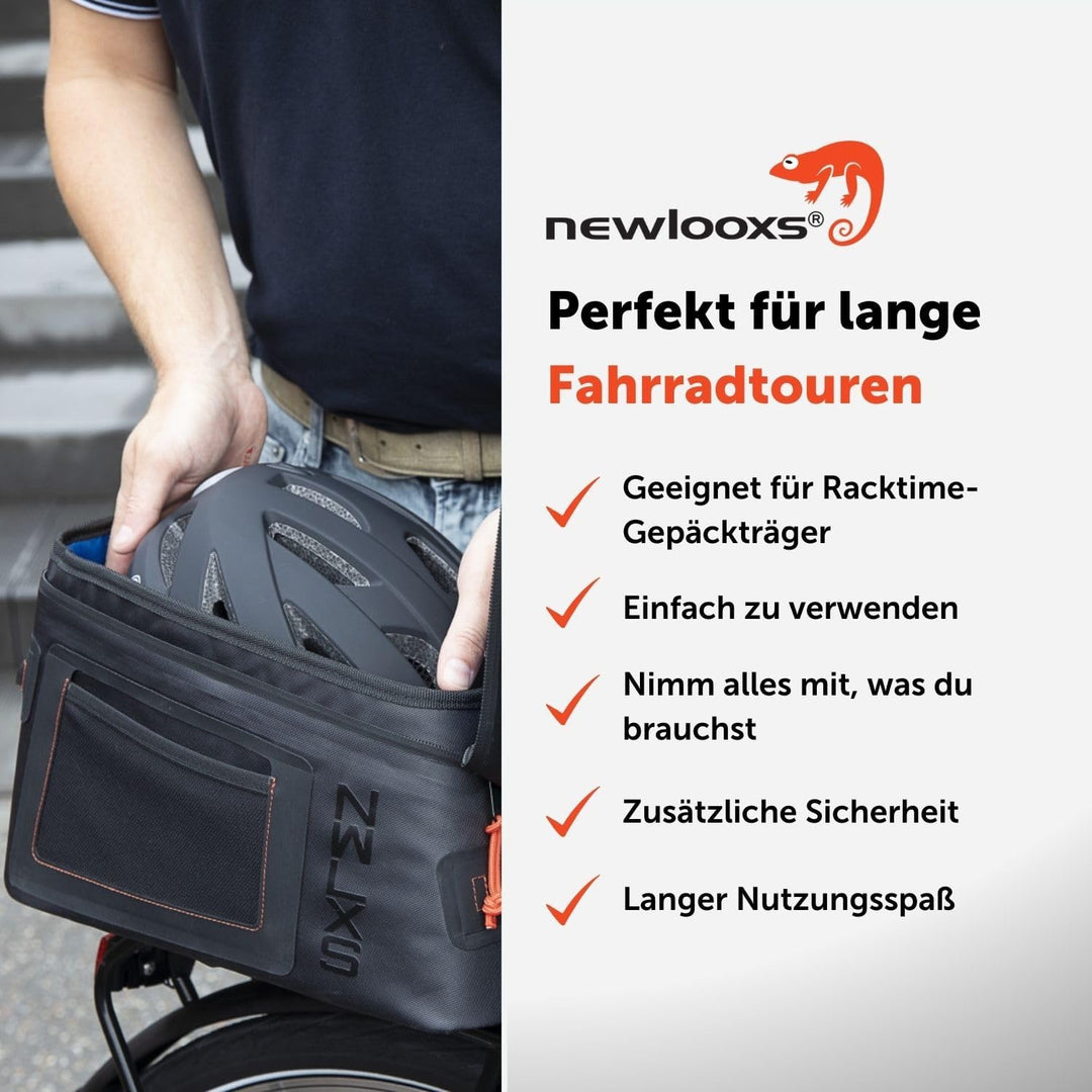 New 193.33 Looxs Varo Trunbag Racktime Black Dragertas, 15 Liter