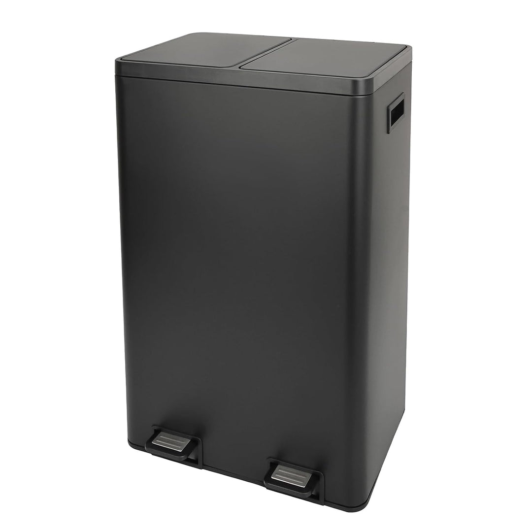 SVITA TMH2X30 Mülleimer 60L Mülltrennsystem 2 Fächer 2x15L Softclose-Deckel Pedal versteckbar Kunsts