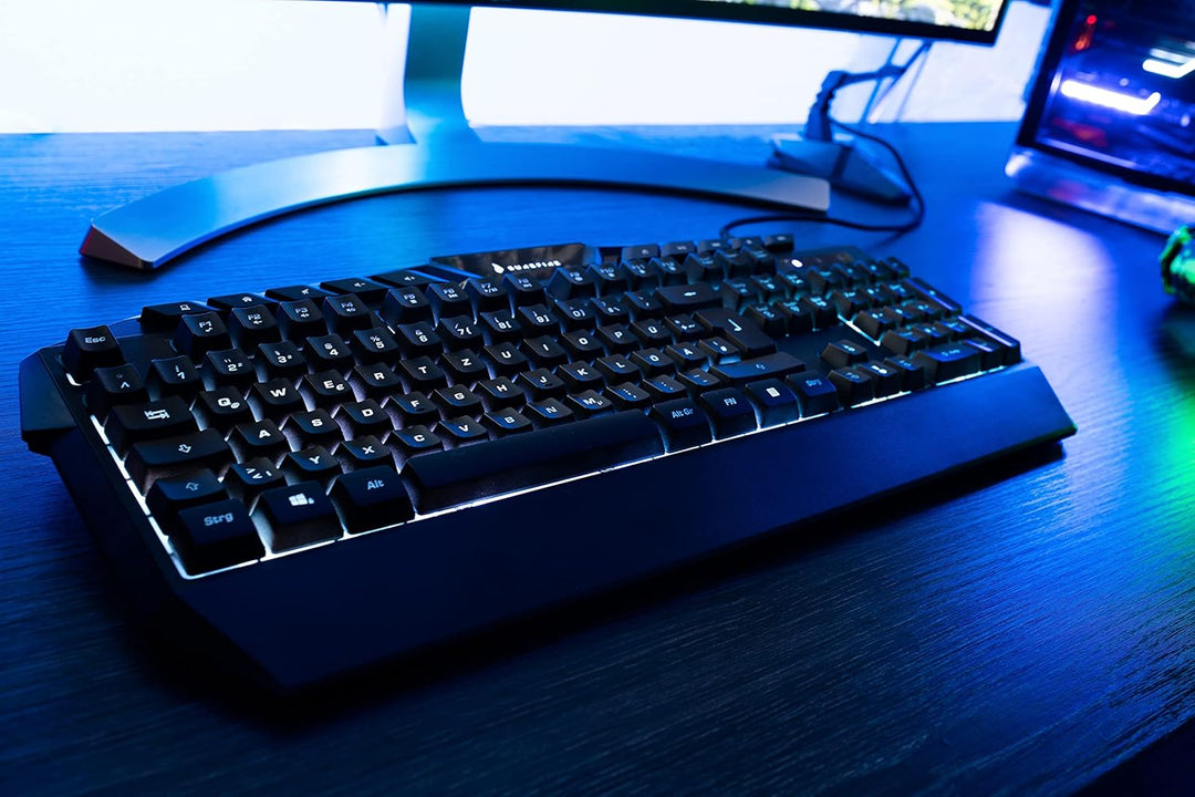 SureFire Kingpin Gaming Tastatur, Gaming Multimedia Keyboard mit programmierbarer LED-Hintergrundbel