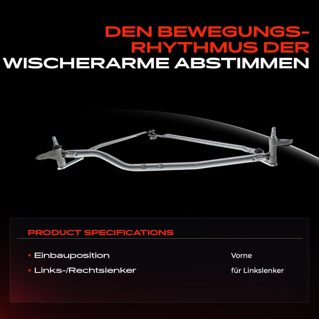 Frankberg 1x Scheibenwischer Wischergestänge ohne Motor Vorne Kompatibel mit A4 8E2 Stufenheck 2003-