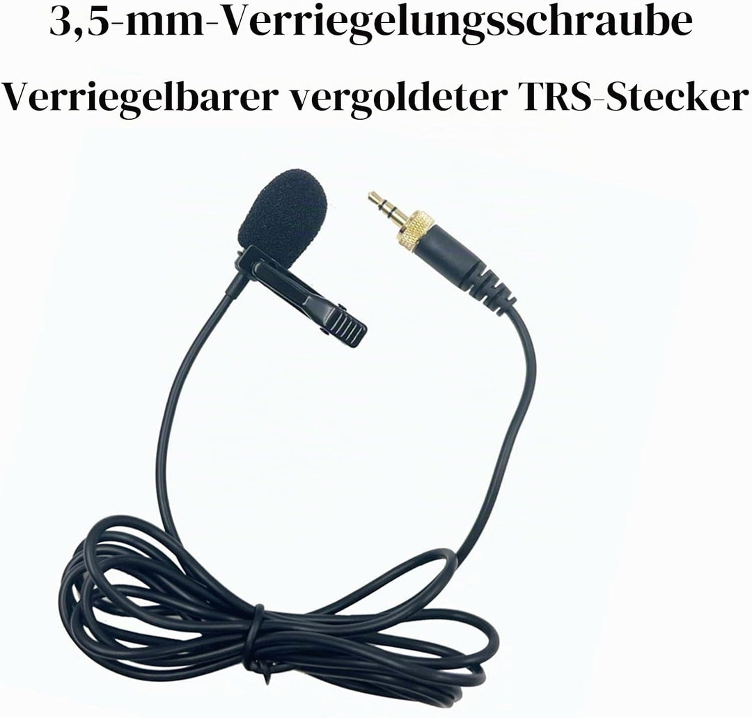 Lavalier Lapel Mikrofon Kompatibel mit Sennheiser EW100 EW300 EW500 SK100 Wireless Sender, 3,5 mm TR