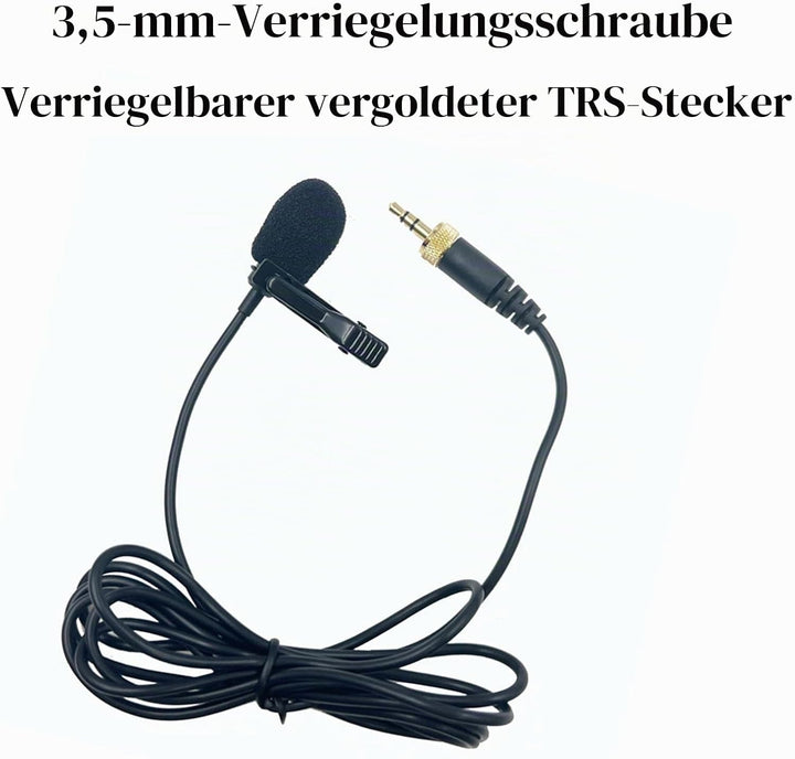 Lavalier Lapel Mikrofon Kompatibel mit Sennheiser EW100 EW300 EW500 SK100 Wireless Sender, 3,5 mm TR