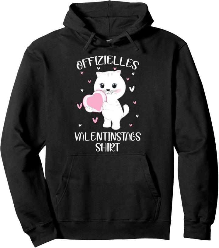 Offizielles Valentinstagsshirt Verliebte Katze Pärchen Pullover Hoodie