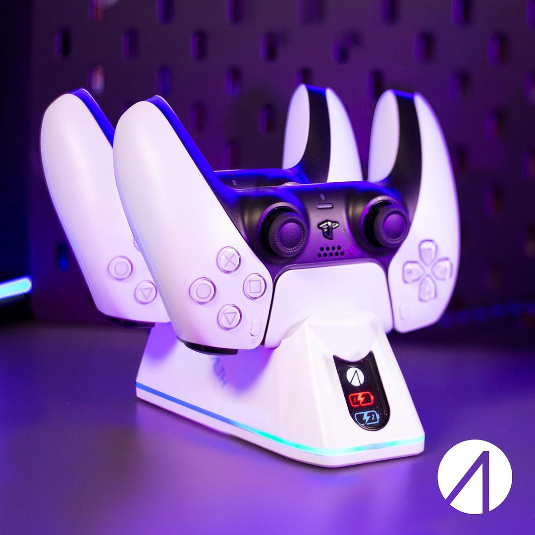 Stealth - Twin Charging Dock with 2m Play & Charge Cable for PS5 - White [Video Game] Weiss, Weiss