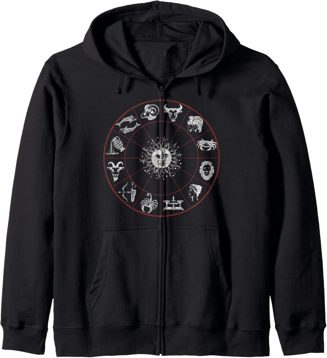 Trendy Celestial Zodiac Wheel Kapuzenjacke