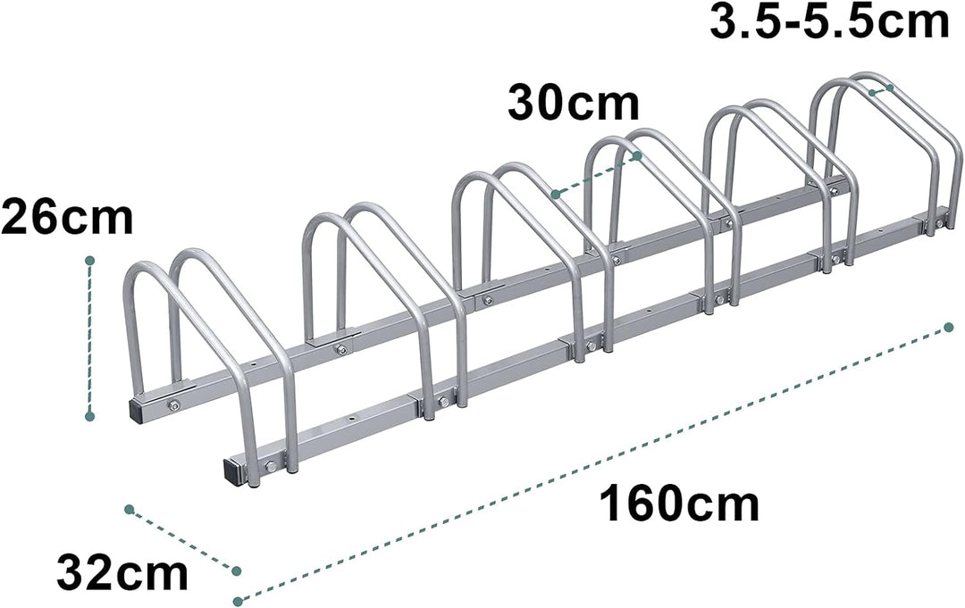 Yakimz Fahrradständer Boden Für 6 Fahrräder, Mehrfachständer, Fahrradhalter Bodenständer, Aufstellst
