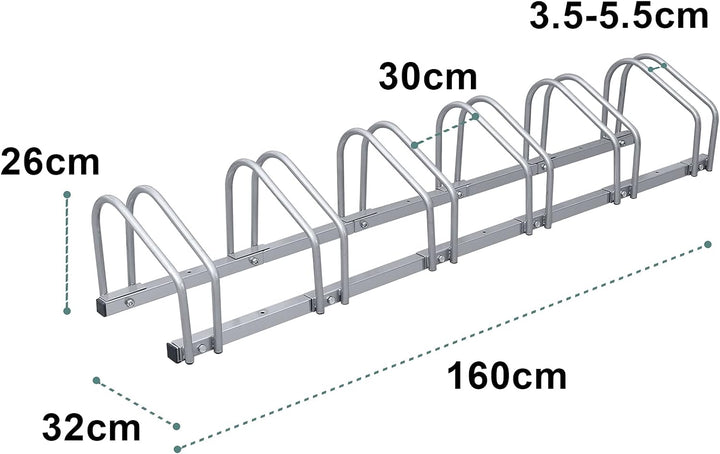 Yakimz Fahrradständer Boden Für 6 Fahrräder, Mehrfachständer, Fahrradhalter Bodenständer, Aufstellst