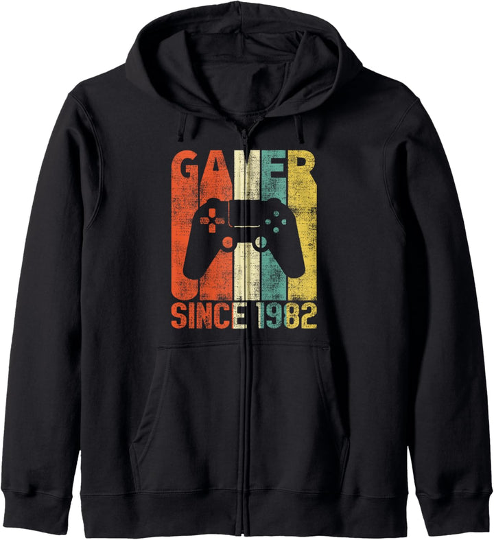 Gamer Since 1982 Retro 40. Geburtstag Zocker Vintage Kapuzenjacke