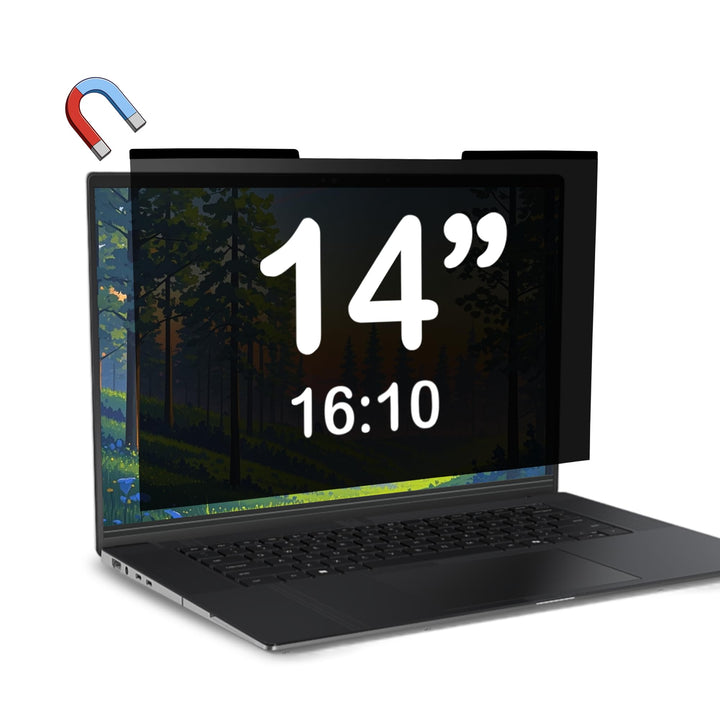 Magnetischer Laptop-Sichtschutz 14 Zoll für 16:9-Bildschirme, Abnehmbarer Anti-Glare-Privacy-Filter,