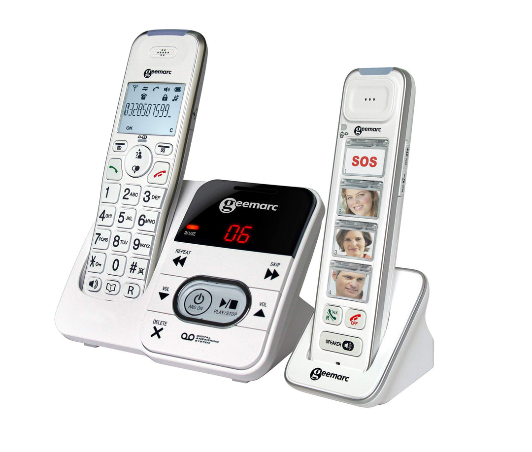 Geemarc Mobility Pack - Duo von verstärkten schnurlosen Telefonen mit Anrufbeantworter und grossen a