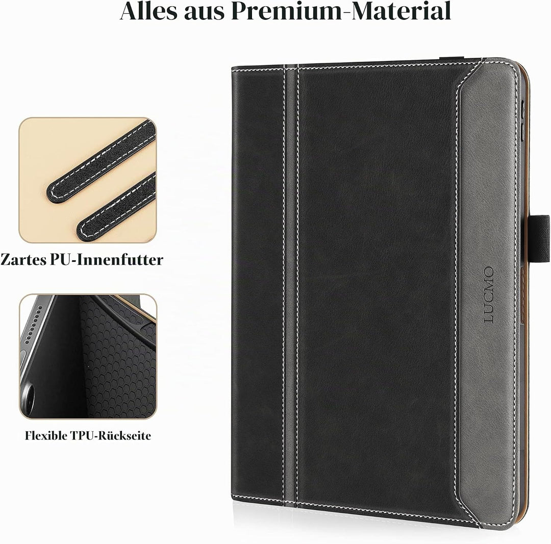 LUCMO Hülle für iPad Air 11 Zoll M3 / M2 / Air 5 / Air 4 10,9 Zoll, PU Leder Schutzhülle mit Ständer