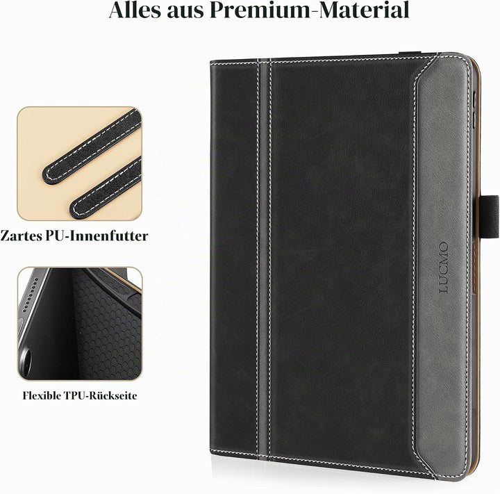 LUCMO Hülle für iPad Air 11 Zoll M3 / M2 / Air 5 / Air 4 10,9 Zoll, PU Leder Schutzhülle mit Ständer