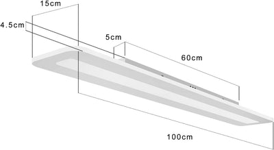 ZMH LED Deckenleuchte Panel dimmbar mit Fernbedienung 100cm 40W weisse Bürolampe aus Metall und Acry