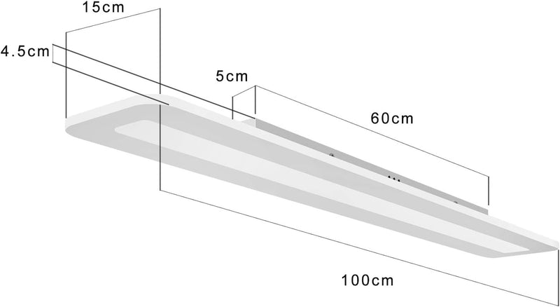 ZMH LED Deckenleuchte Panel dimmbar mit Fernbedienung 100cm 40W weisse Bürolampe aus Metall und Acry