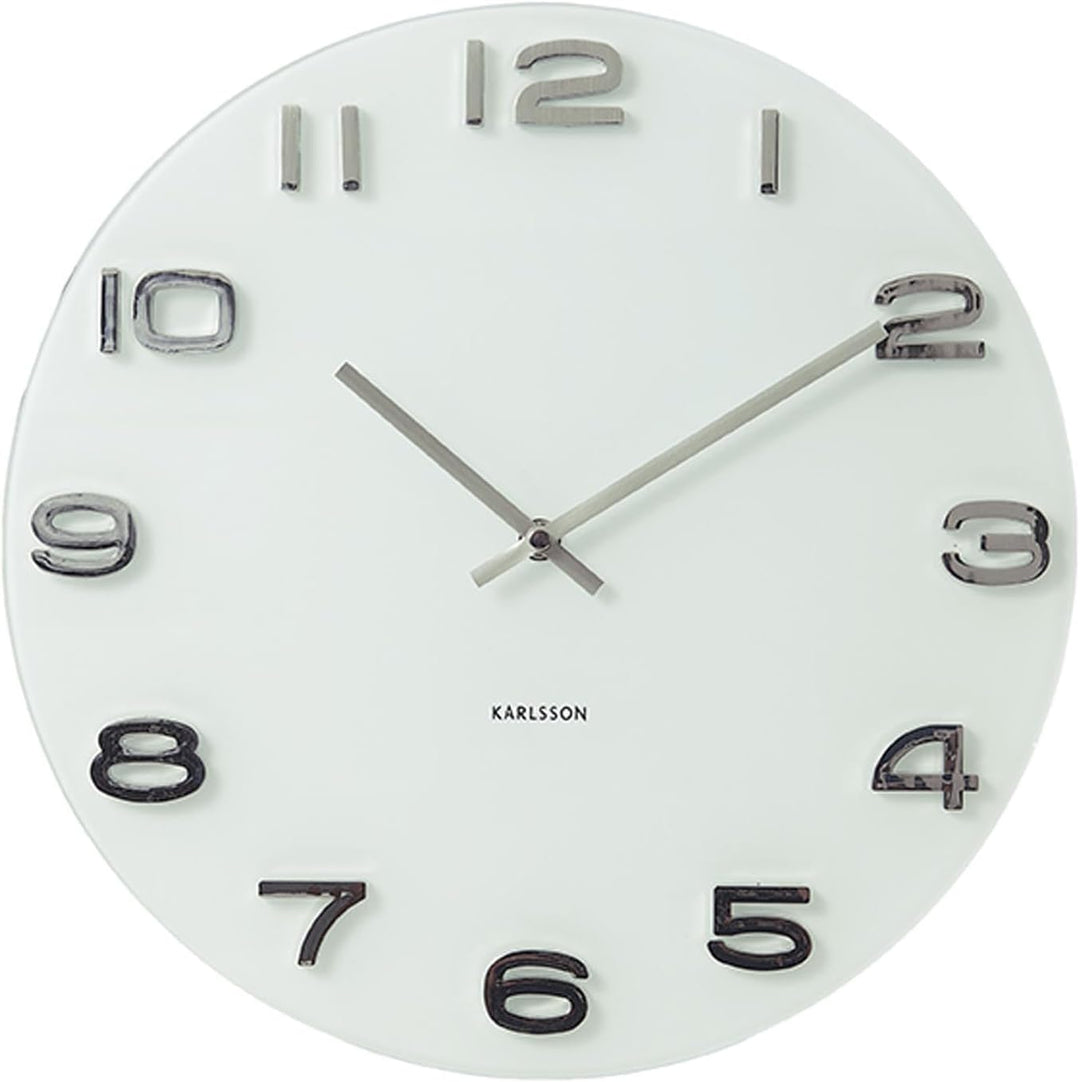 Karlsson KA4402 Wanduhr Vintage rund weiss, Ø 35 cm 35 cm Weiss, 35 cm Weiss