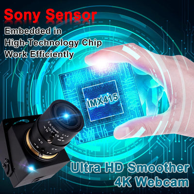 ELP 4K USB Kamera Weitwinkel 2.8-12mm Varifocal Zoom Objektiv Webcam Ultra HD 2160P 30FPS Webcam,Plu