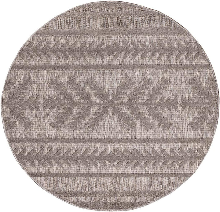 carpet city In-& Outdoor Teppich - Rund 120 cm - für Innen-& Aussenbereich - Wetterfest Balkon-Teppi