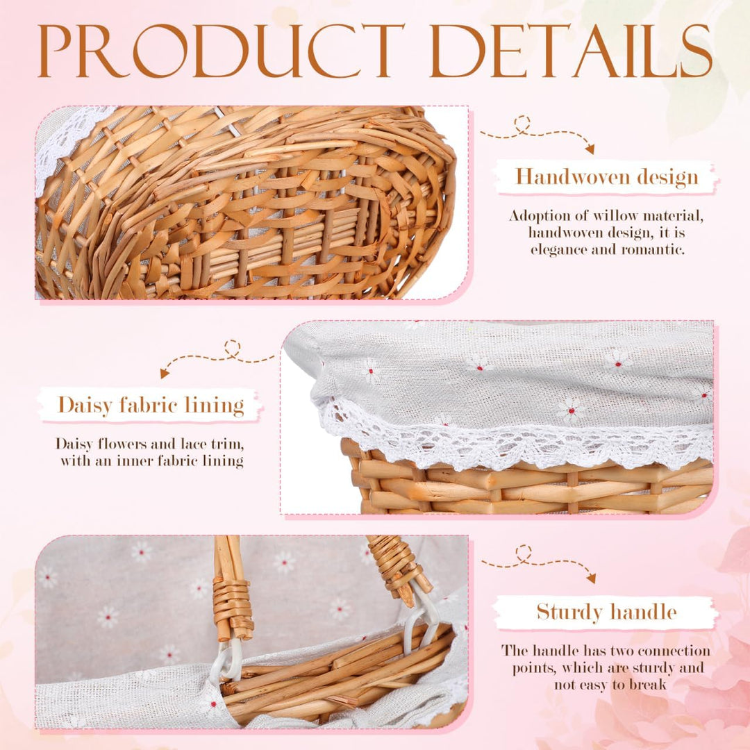 Toyvian Wickelkorb Für Blumenmädchen Handgewebter Storage Basket Für Hochzeiten Picknick Und Dekorat