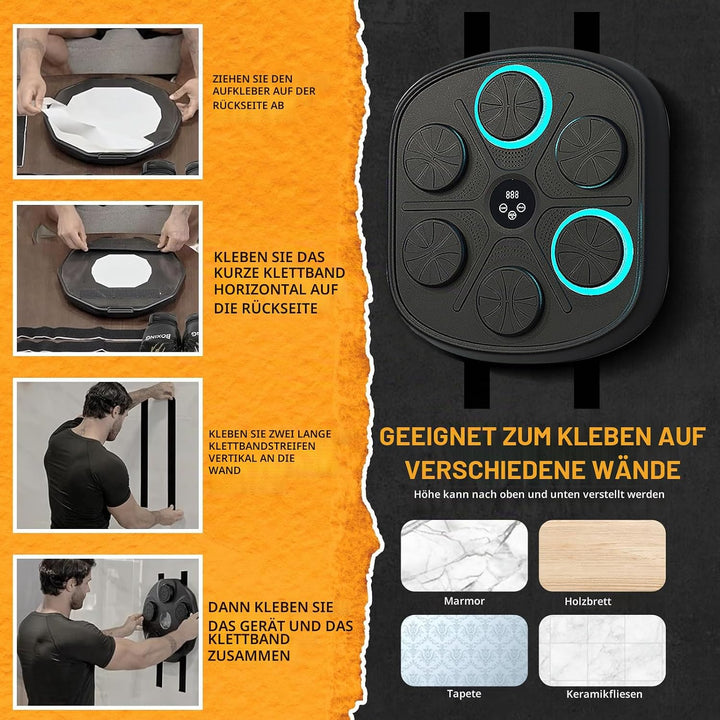 Music Boxing Machine,2025 Smart Bluetooth Boxing Machine Wall Mounted, Music Boxing Machine for Adul