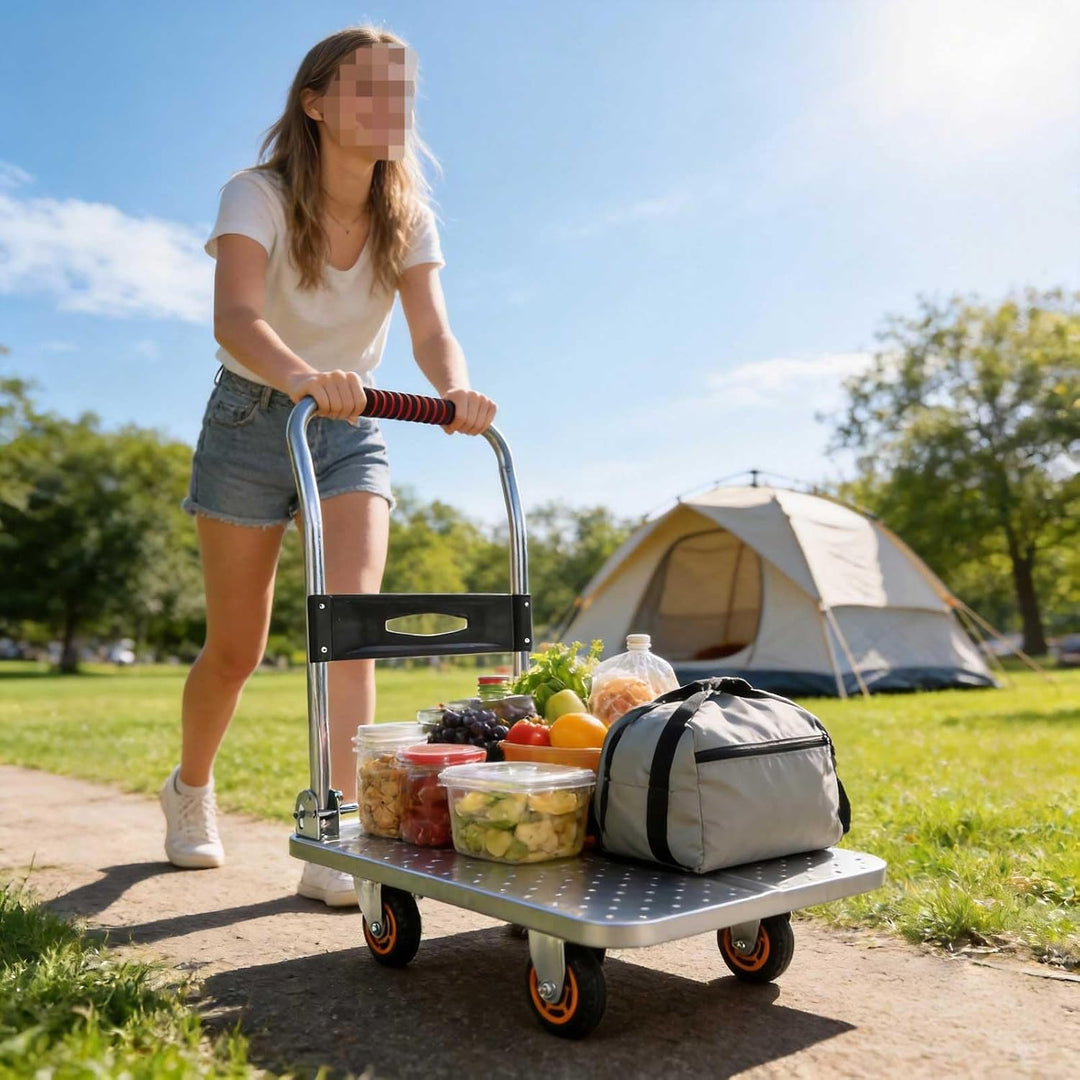 Plattformwagen 150kg, Robuster Sackkarre Klappbar, Transportwagen, schwerlastkarre mit Rollen(Size:6
