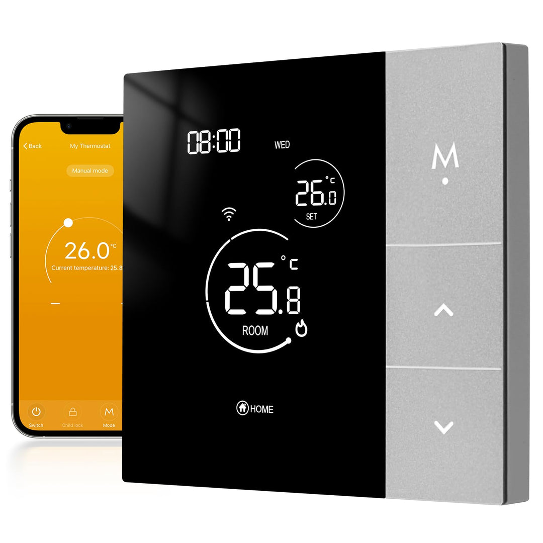 Beok Thermostat Fussbodenheizung Smart, Wifi Raumthermostat Digital für Wasser Fussbodenheizung WLAN