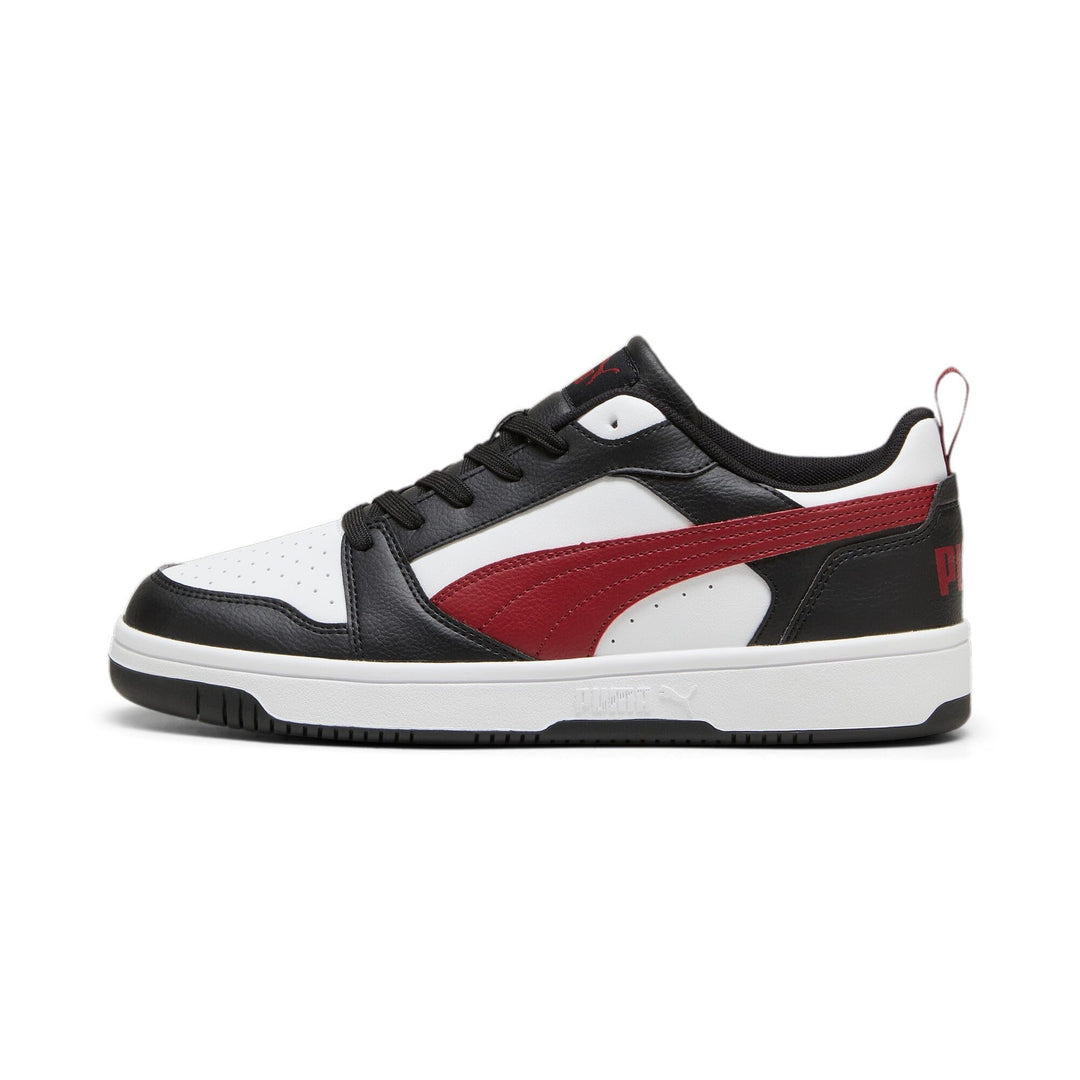PUMA Unisex Rebound V6 Low Leichtathletik-Schuh 43 EU Puma White Intense Red Puma Black, 43 EU Puma
