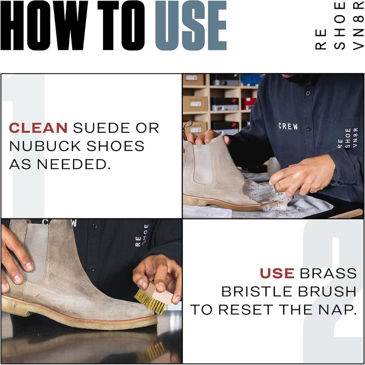 Reshoevn8r Nubuck Suede Shoe Cleaner Kit Cleaning Restore and Extend Messingbürste, Messingbürste