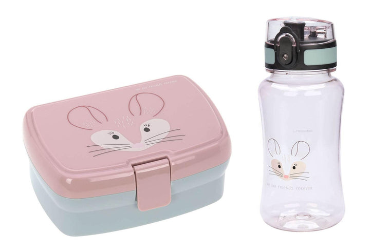 LÄSSIG Brotdose & Trinkflasche Set - Lunch Set mit Lunchbox und Trinkflasche (460 ml)/About Friends