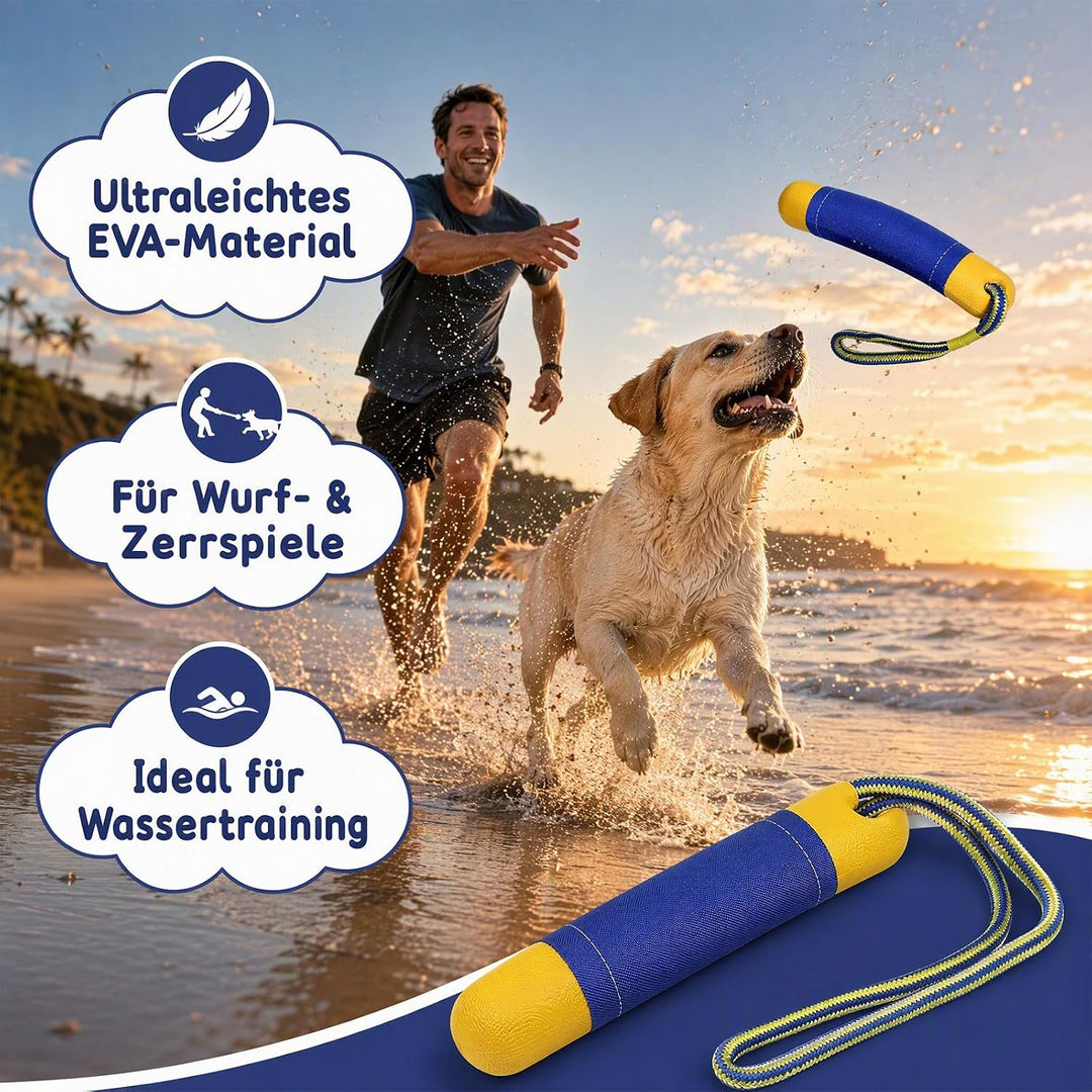 2 Stück Hundespielzeug Schwimmender Hundedummy 22 cm, Wasserspielzeug Hund aus bissfestem EVA mit Ny