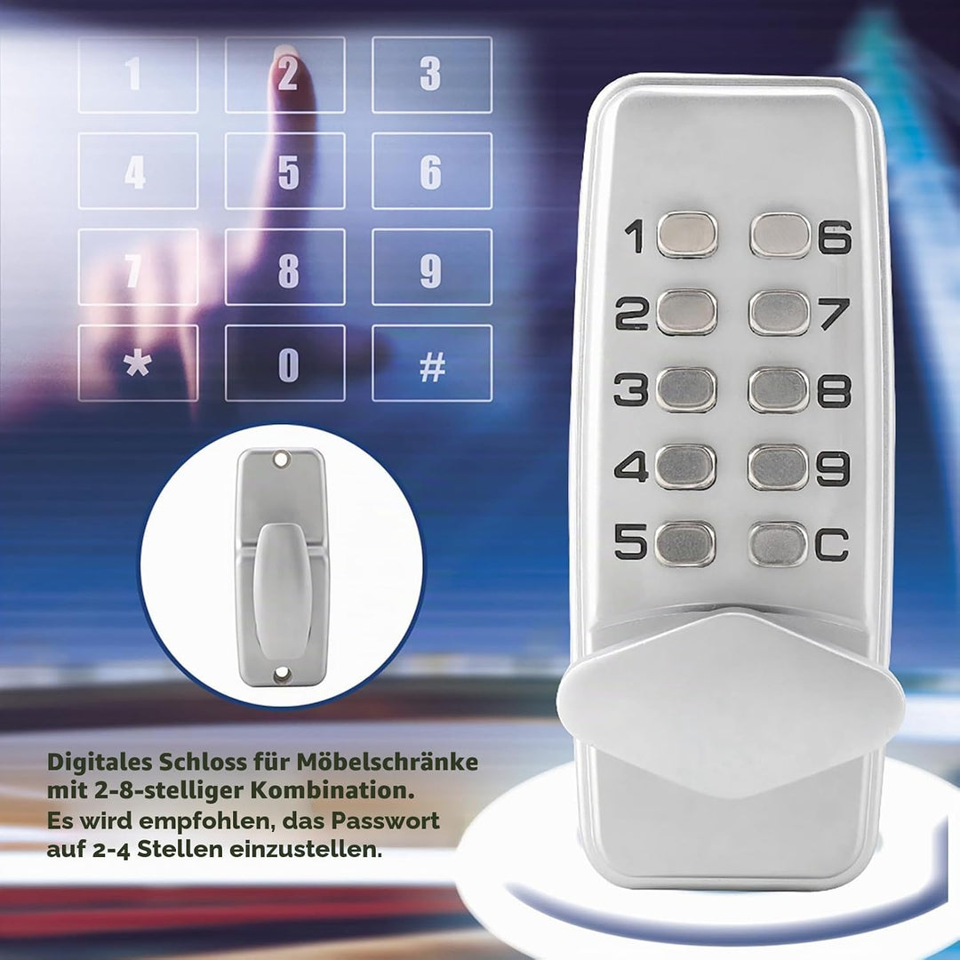 TVOGUE 28 Mechanisches digitales Code-Schloss, Schlüssellos, Eintrittstür, Zahlenhebel, Türen, Passw