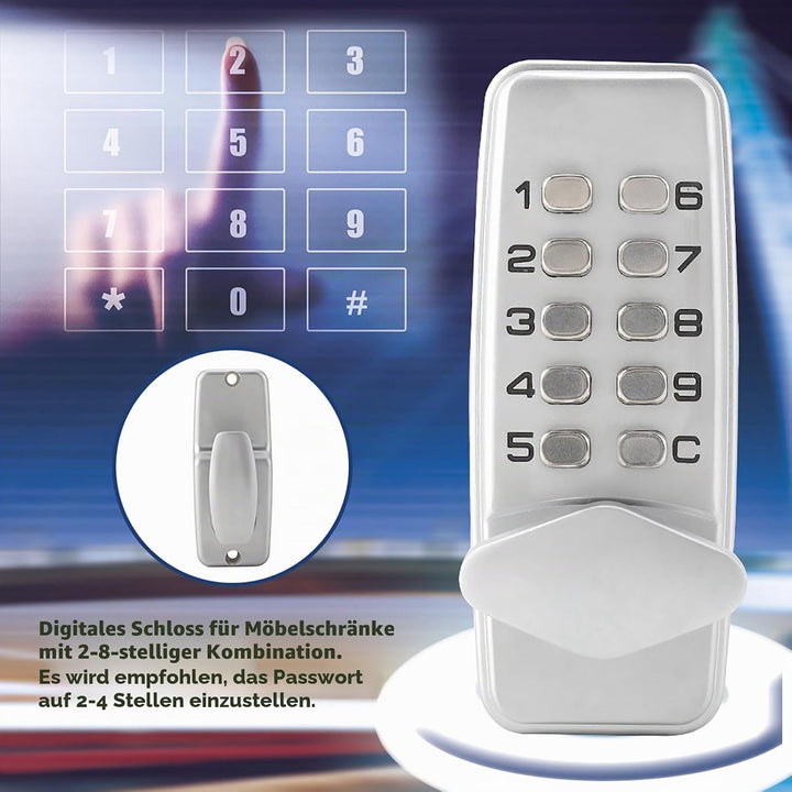 TVOGUE 28 Mechanisches digitales Code-Schloss, Schlüssellos, Eintrittstür, Zahlenhebel, Türen, Passw