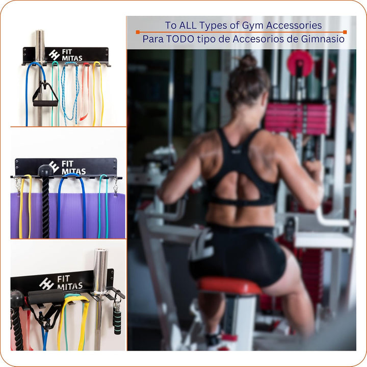 Sportgerätehalter | Ständer für Fitnesscenter | Organizer für Heimstudio | Wandhalterung für elastis