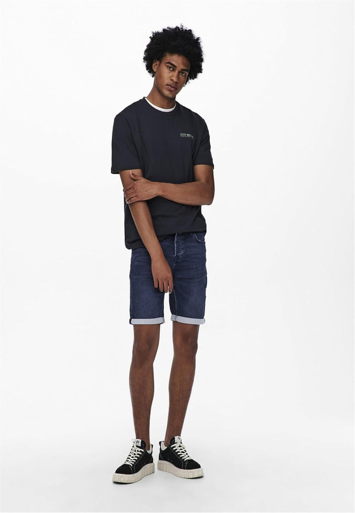 ONLY & SONS Herren Jeans-Shorts XL Blue Denim, XL Blue Denim
