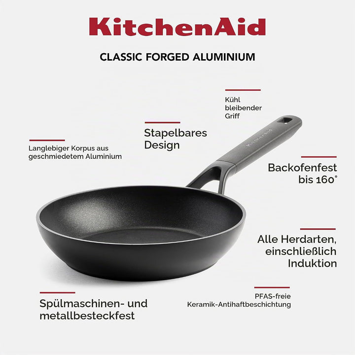 KitchenAid Classic Forged Bratpfanne (20cm), hart anodisiert, PFAS-freie gesunde keramische Antihaft
