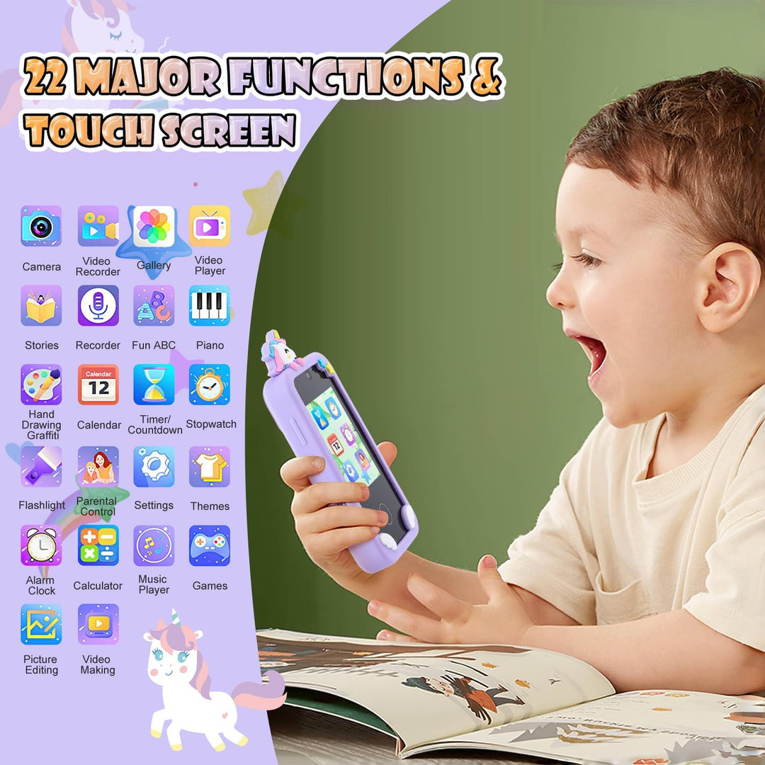 Kinder Smartphone Spielzeug, Weslery Handy mit Touchscreen, Doppelkamera MP3 Musik Player Kleinkind