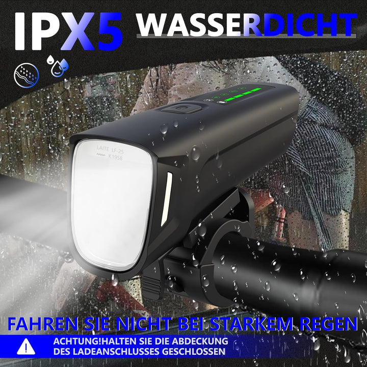 Fahrradlicht Set,StVZO Zertifizierte Fahrradbeleuchtung,USB Typ C Aufladung Fahrrad Lichter Led Set,