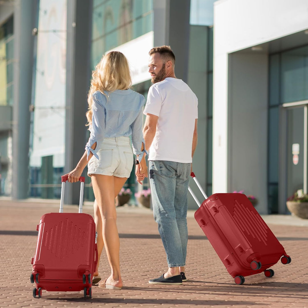 LALAHO Kofferset 3 teilig, Reisekoffer Set, Hartschalen Koffer Set aus ABS, Gepäckset mit Teleskopgr