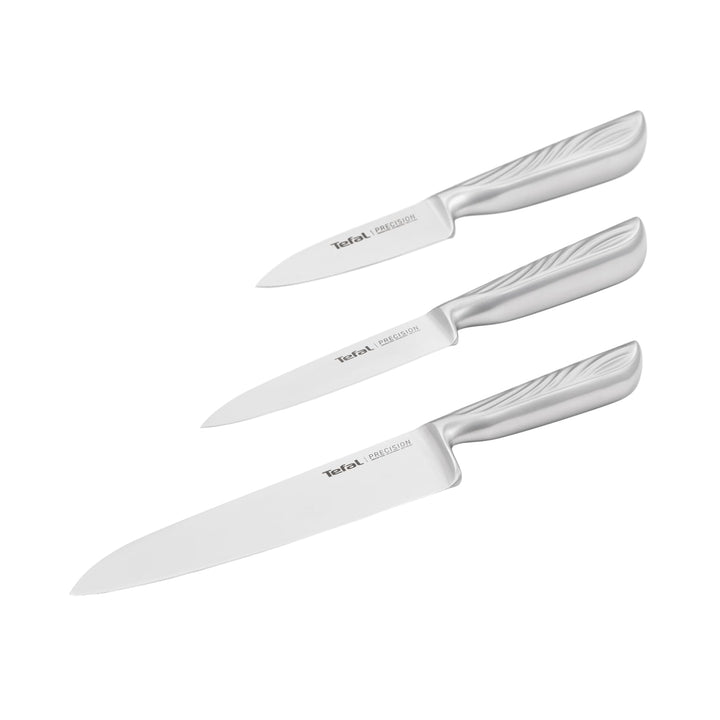 Tefal Precision 3-tlg. Messer-Set, Kochmesser 15 cm, Universalmesser 12 cm, Schälmesser 9 cm, schärf