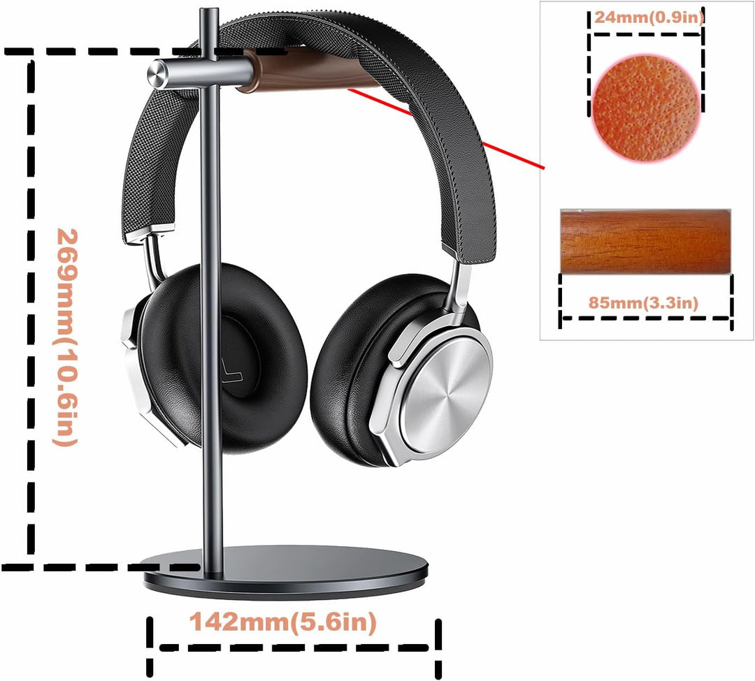 Kopfhörerständer aus Eichenholz, Headset Ständer für Schreibtisch, Universal Halterung Halter für Ai