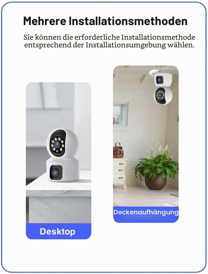 2,4 G Überwachungskamera für den Innenbereich, 4 MP Überwachungskameras für Haustiere mit Telefon-Ap
