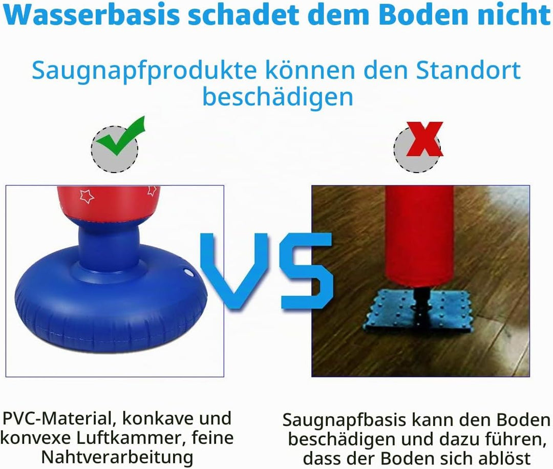 Schwerer Boxsack für Kinder Boxsack Standing Kickboxing Bag mit Stand Boxing Dummy aufblasbare Cool