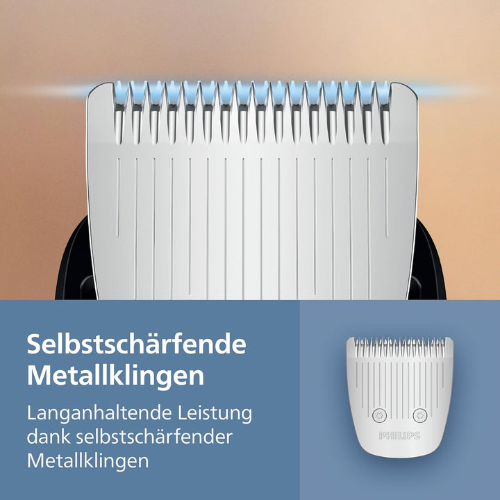 Philips Bartschneider 3000er-Serie – selbstschärfende Metallklingen, 40 Längeneinstellungen, Lift&Tr