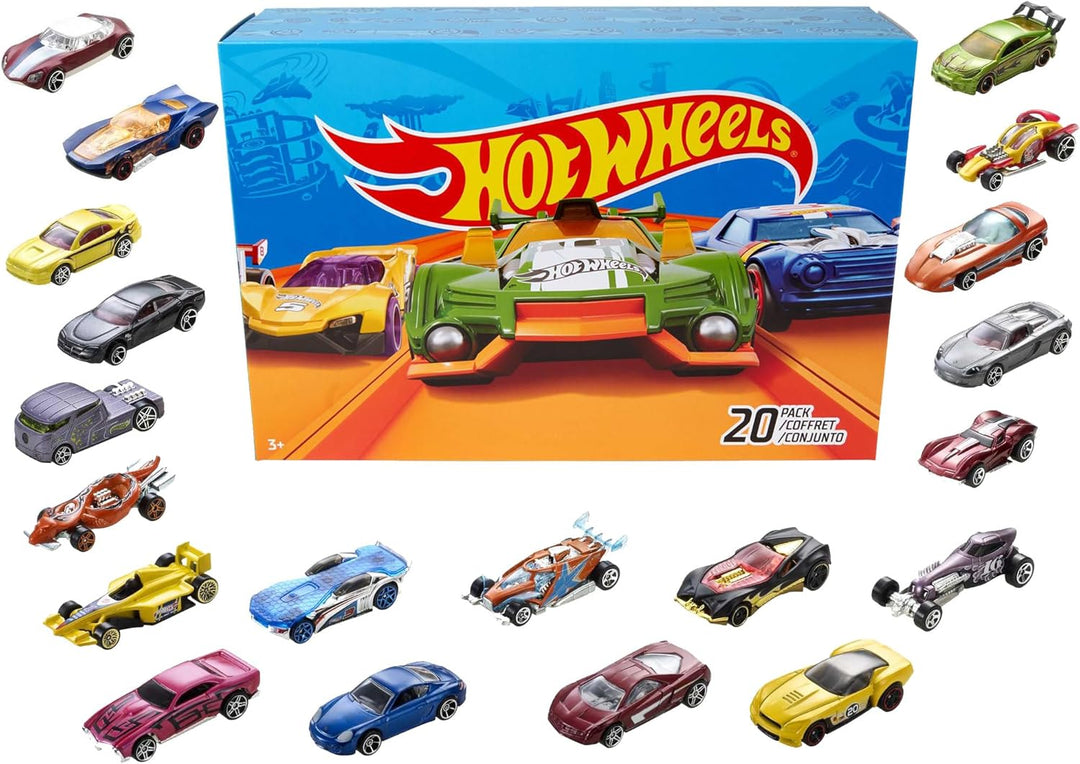 Hot Wheels Autos Set, 20er Pack, Verschiedene Modelle von Spielzeugautos, Massstab 1:64, mit realist