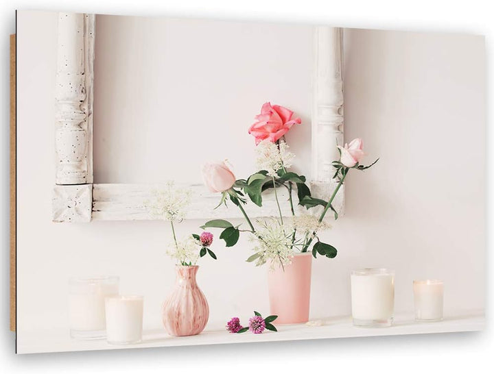 Feeby Dekobild Pflanzen Deko Wand Kunstdruck rustikal Rosa 70x50 cm M14325 70x50 cm, M14325 70x50 cm