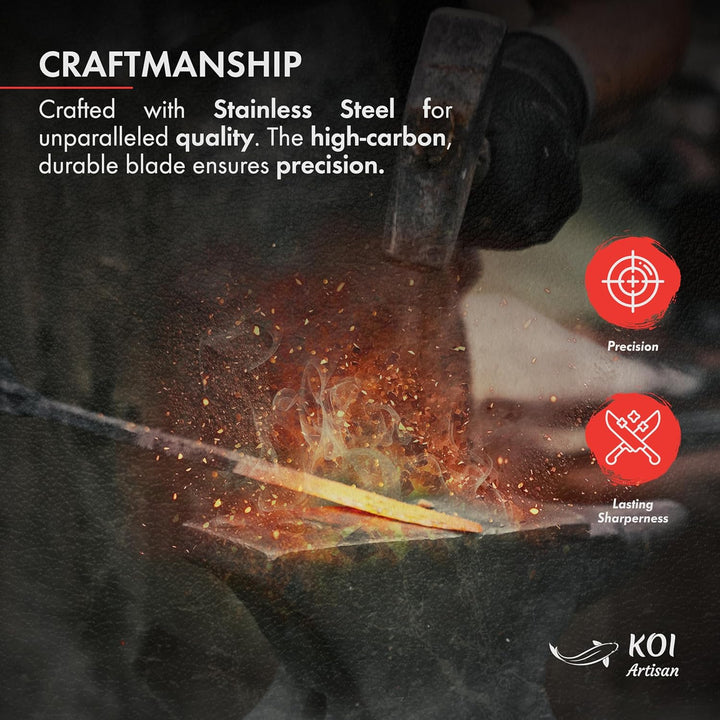 KOI ARTISAN Grosses Brotmesser - 20,3 cm rasiermesserscharfe Kante 20 cm Brotmesser, 20 cm Brotmesse