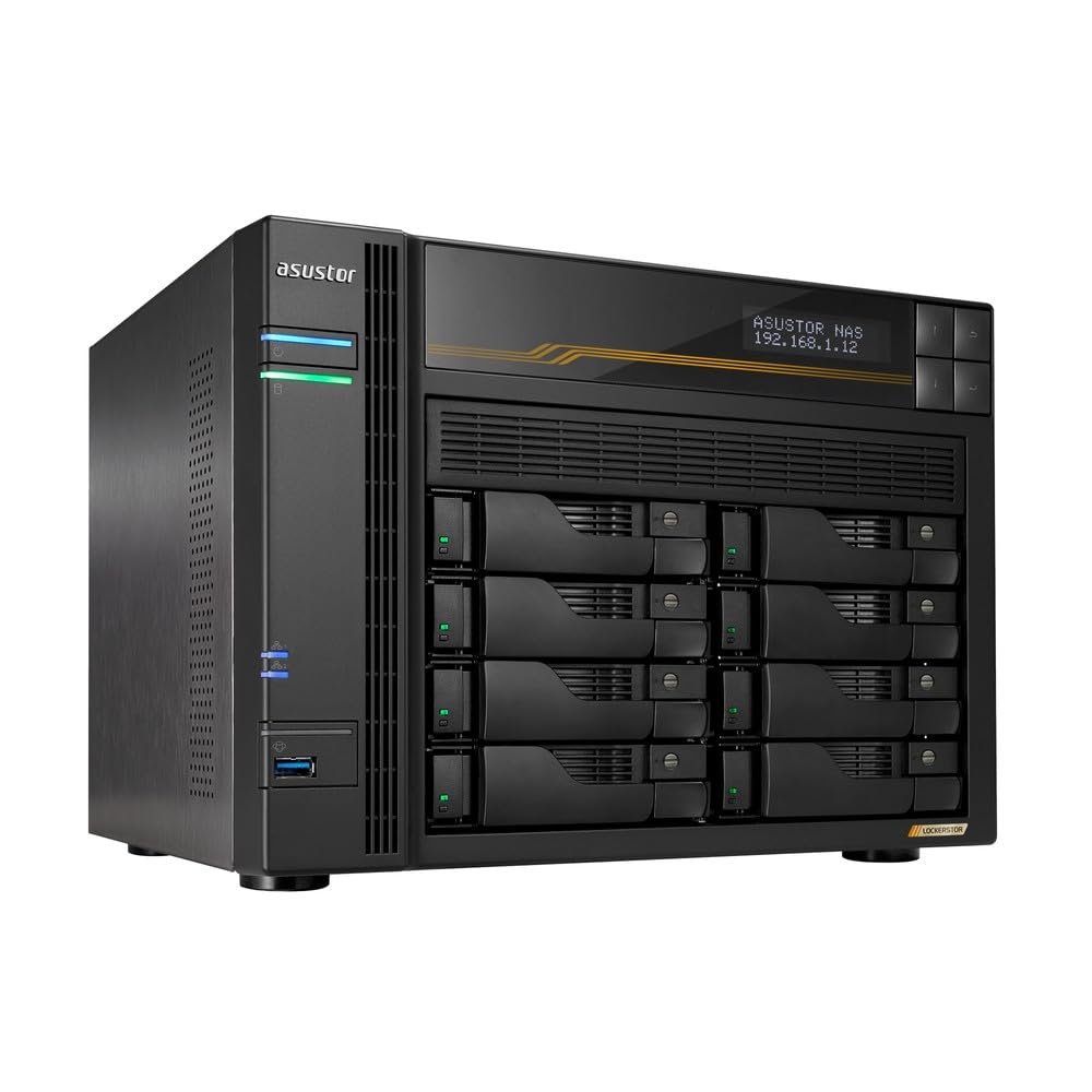 Asustor Lockerstor 8 Gen3 AS6808T 8 Bay NAS Netzwerkspeicher, AMD Ryzen Quad-Core 2.3 GHz, 16GB RAM